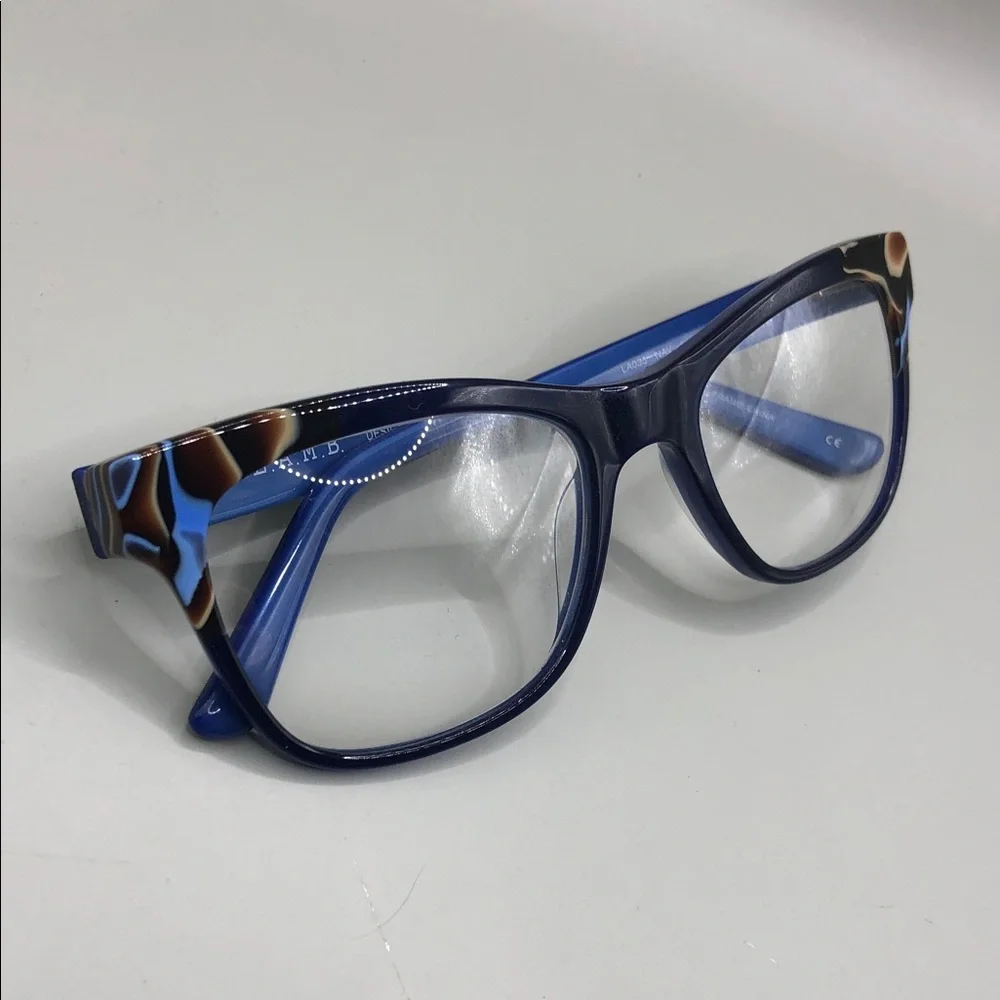 L.A.M.B. LA035 Lamb by Gwen Stefani - Coralie Eyeglasses Glasses Blue Marble.